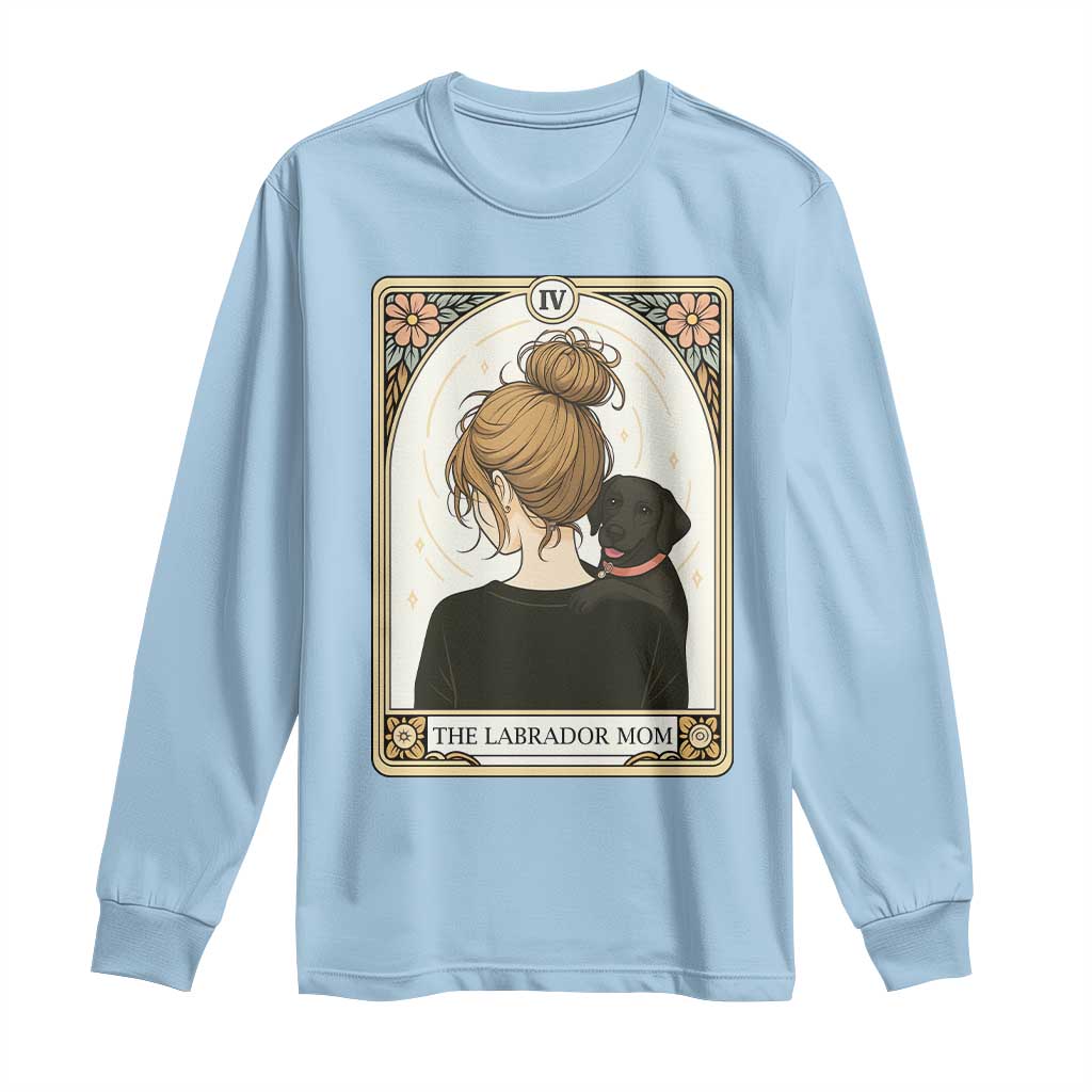 Black Labrador Mom Long Sleeve Shirt Funny Tarot Card Dog Lover Gift - Wonder Print Shop