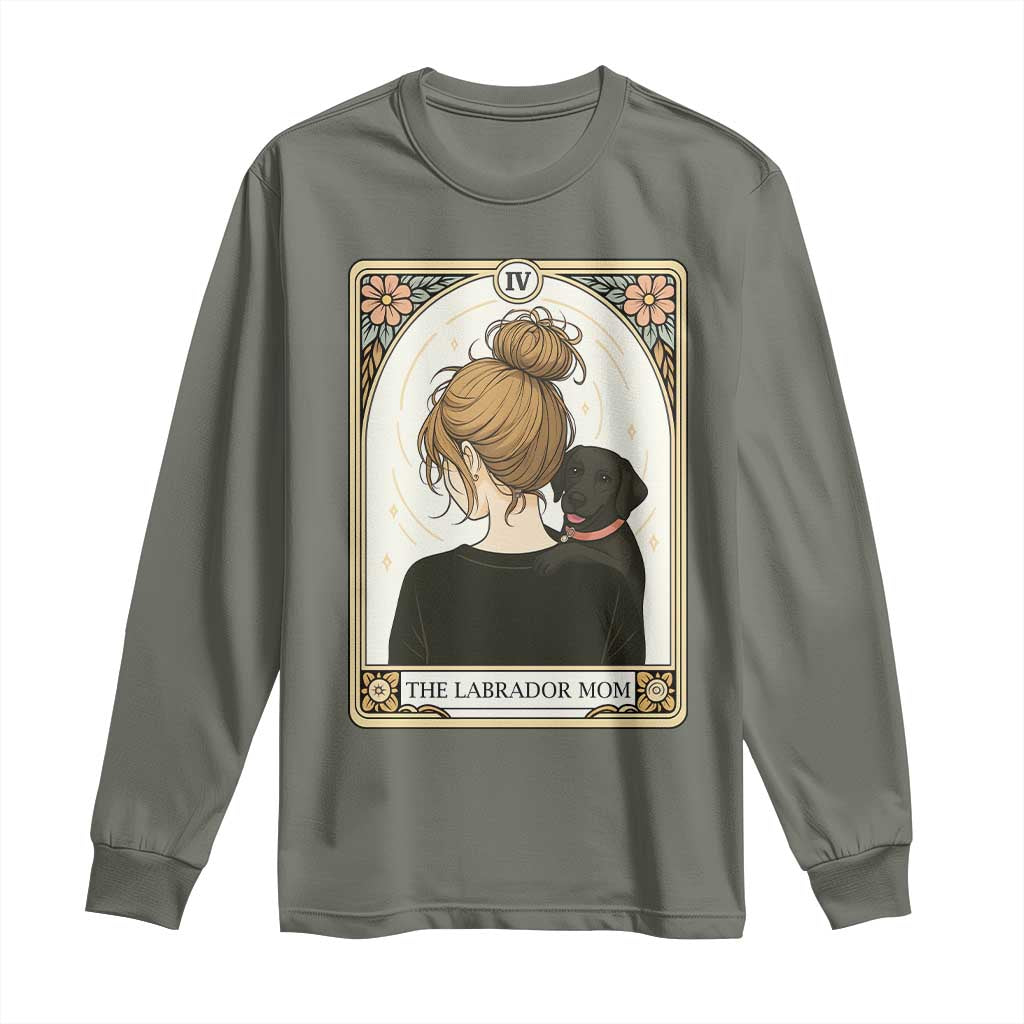 Black Labrador Mom Long Sleeve Shirt Funny Tarot Card Dog Lover Gift - Wonder Print Shop