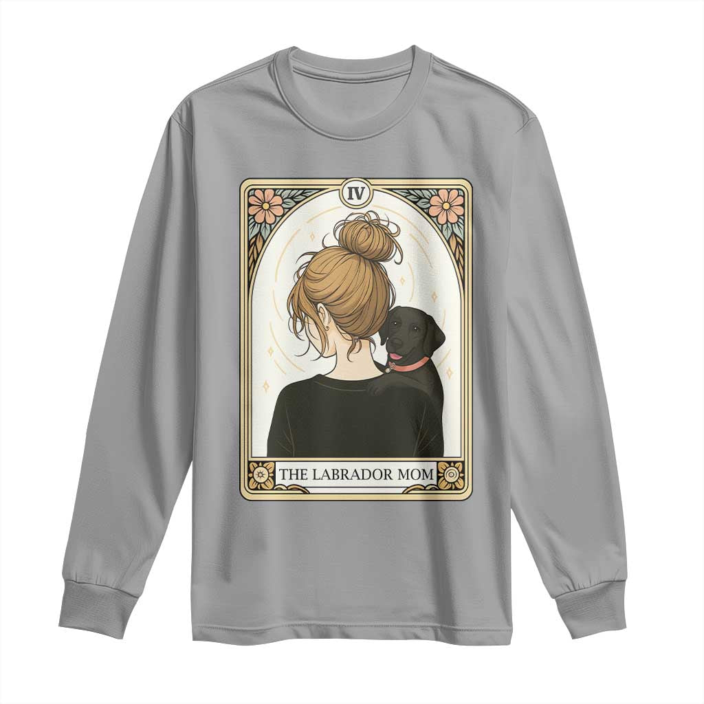 Black Labrador Mom Long Sleeve Shirt Funny Tarot Card Dog Lover Gift - Wonder Print Shop