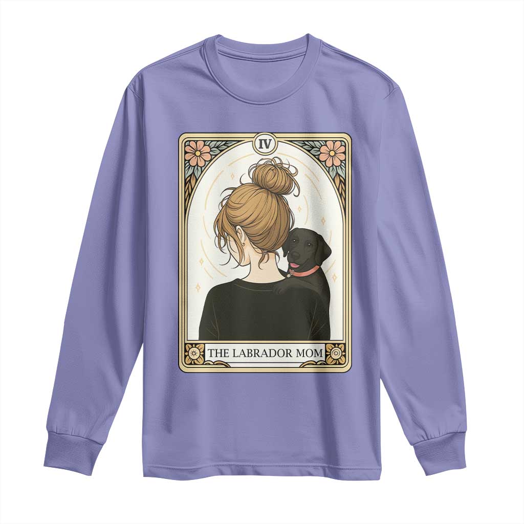 Black Labrador Mom Long Sleeve Shirt Funny Tarot Card Dog Lover Gift - Wonder Print Shop