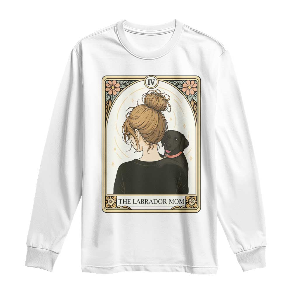 Black Labrador Mom Long Sleeve Shirt Funny Tarot Card Dog Lover Gift - Wonder Print Shop