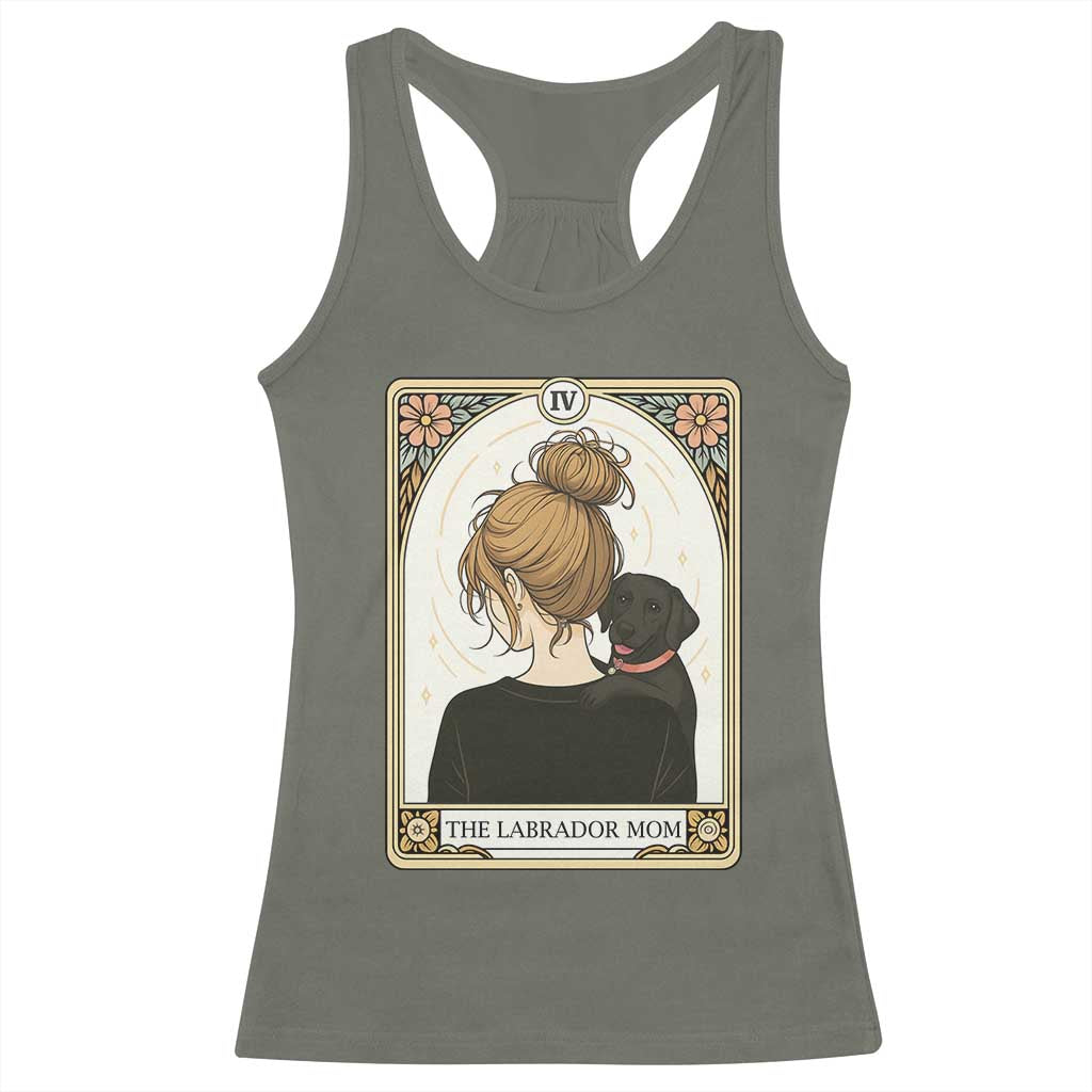 Black Labrador Mom Racerback Tank Top Funny Tarot Card Dog Lover Gift - Wonder Print Shop