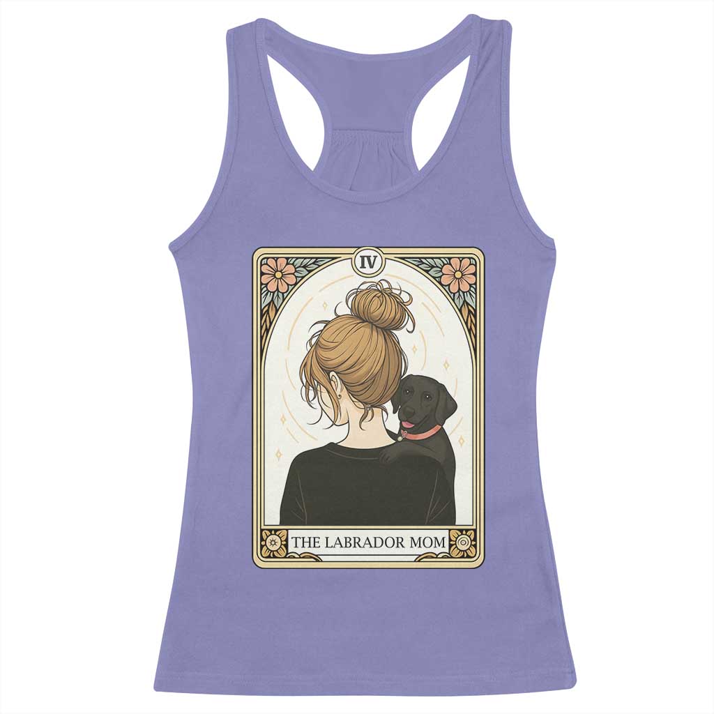 Black Labrador Mom Racerback Tank Top Funny Tarot Card Dog Lover Gift - Wonder Print Shop
