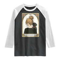 Black Labrador Mom Raglan Shirt Funny Tarot Card Dog Lover Gift - Wonder Print Shop