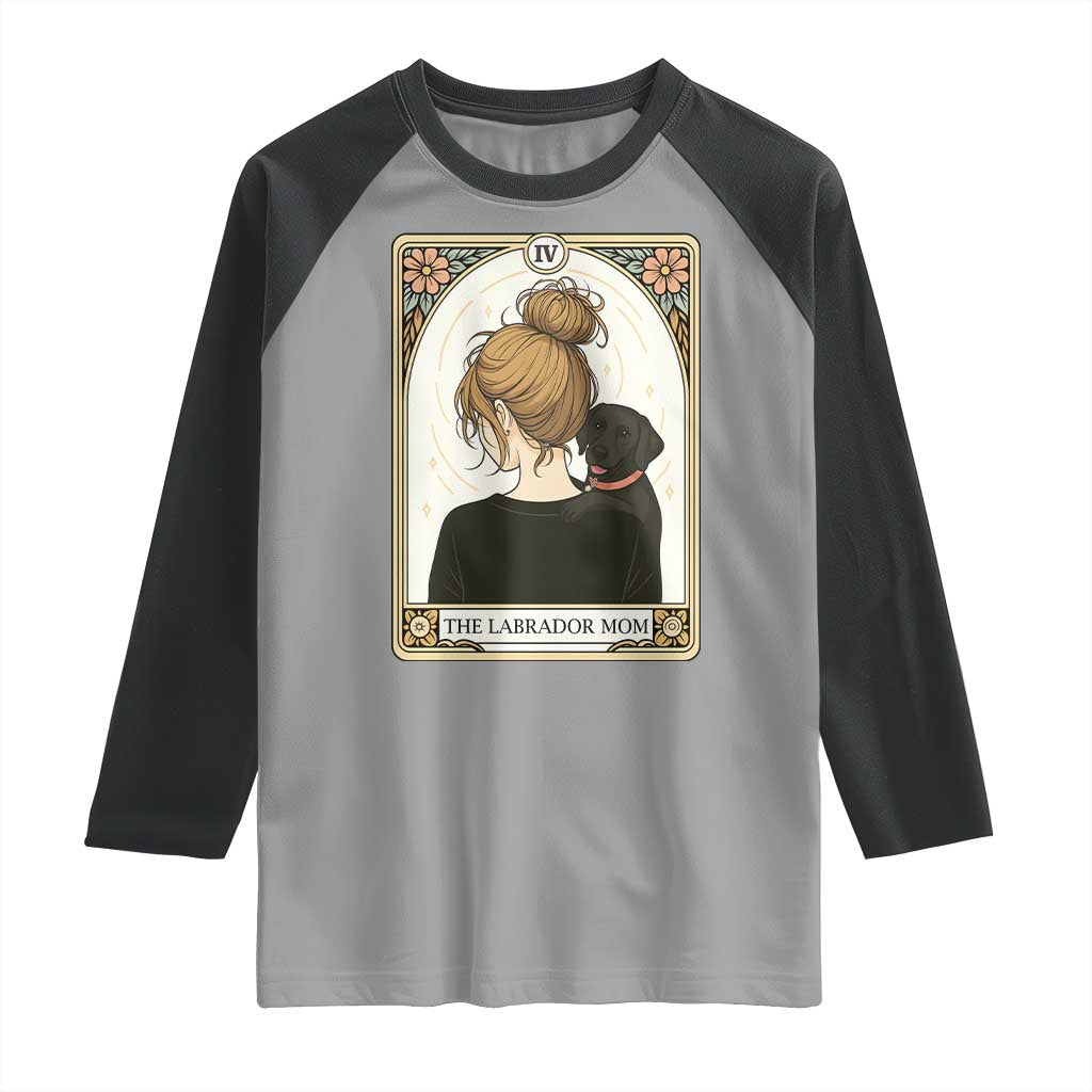 Black Labrador Mom Raglan Shirt Funny Tarot Card Dog Lover Gift - Wonder Print Shop