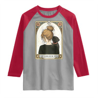 Black Labrador Mom Raglan Shirt Funny Tarot Card Dog Lover Gift - Wonder Print Shop