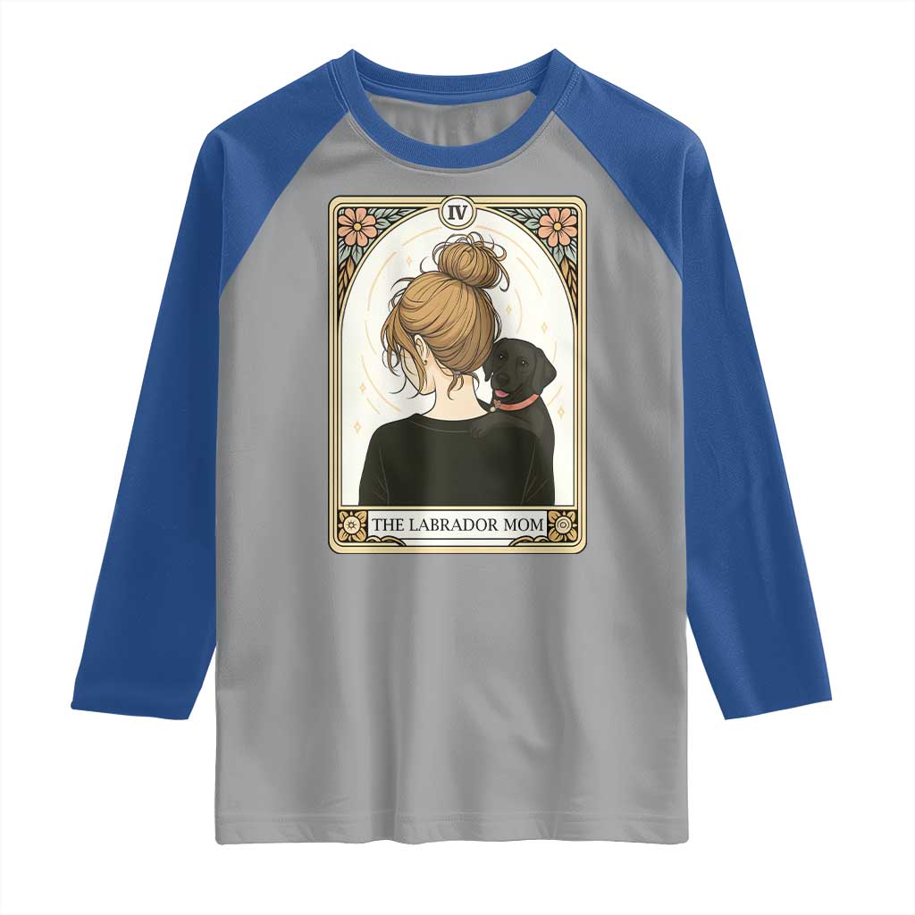 Black Labrador Mom Raglan Shirt Funny Tarot Card Dog Lover Gift - Wonder Print Shop