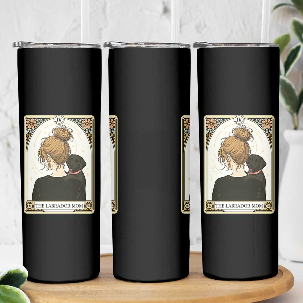 Black Labrador Mom Skinny Tumbler Funny Tarot Card Dog Lover Gift - Wonder Print Shop