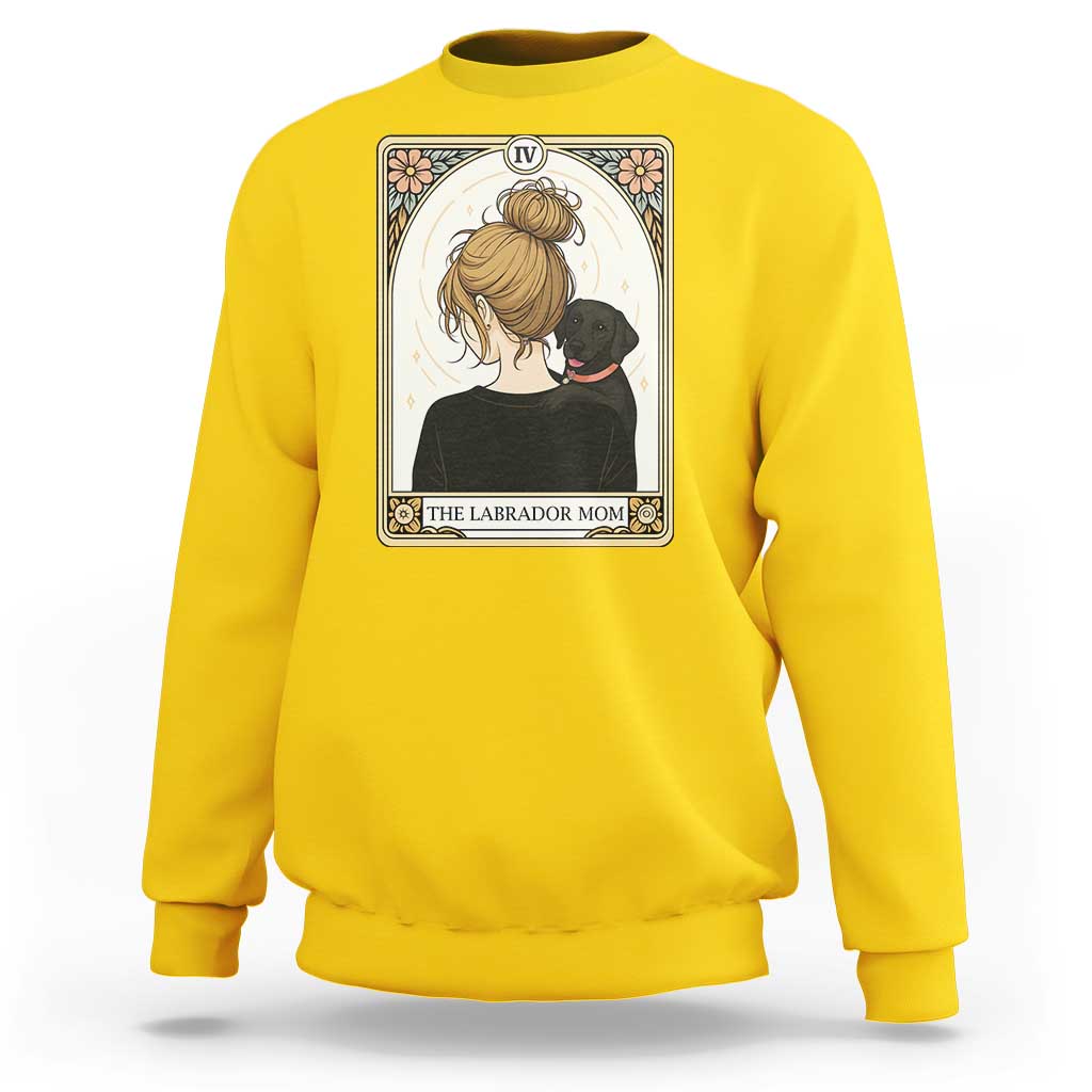 Black Labrador Mom Sweatshirt Funny Tarot Card Dog Lover Gift - Wonder Print Shop
