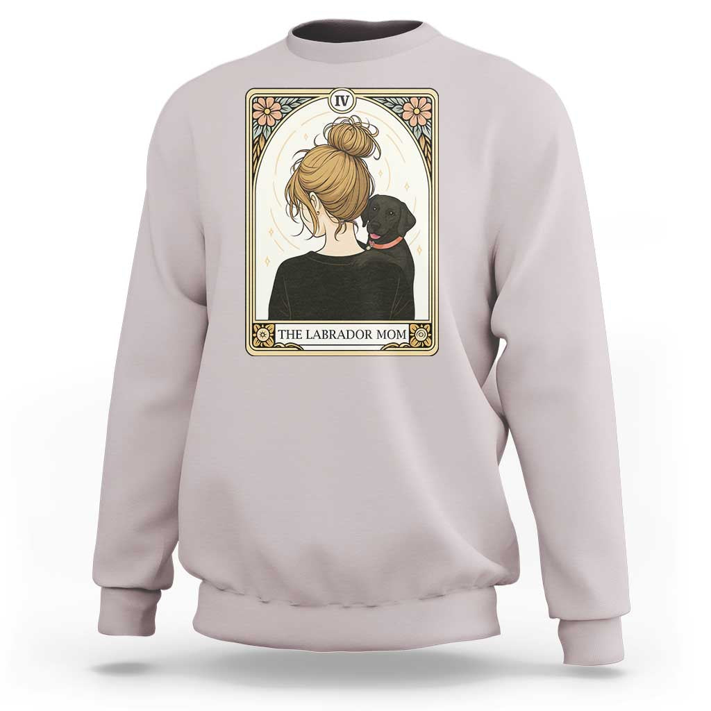 Black Labrador Mom Sweatshirt Funny Tarot Card Dog Lover Gift - Wonder Print Shop