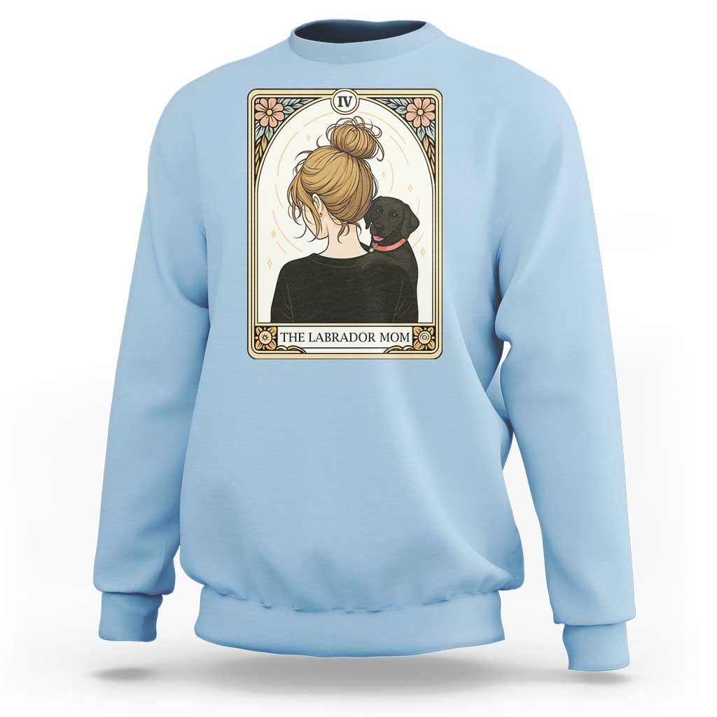 Black Labrador Mom Sweatshirt Funny Tarot Card Dog Lover Gift - Wonder Print Shop