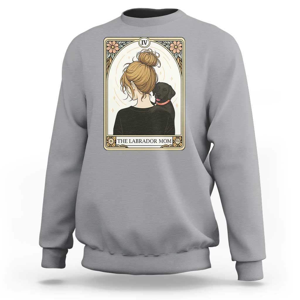 Black Labrador Mom Sweatshirt Funny Tarot Card Dog Lover Gift - Wonder Print Shop