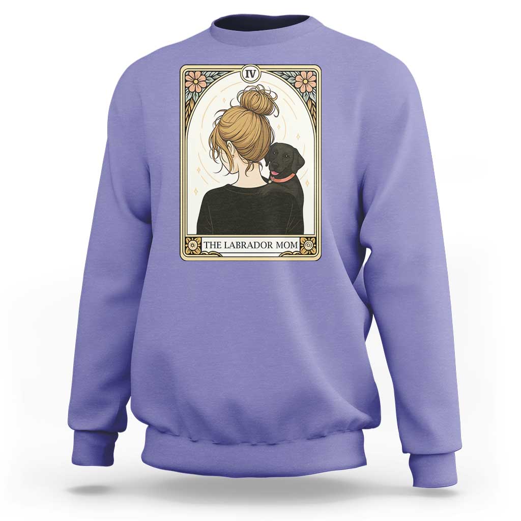Black Labrador Mom Sweatshirt Funny Tarot Card Dog Lover Gift - Wonder Print Shop