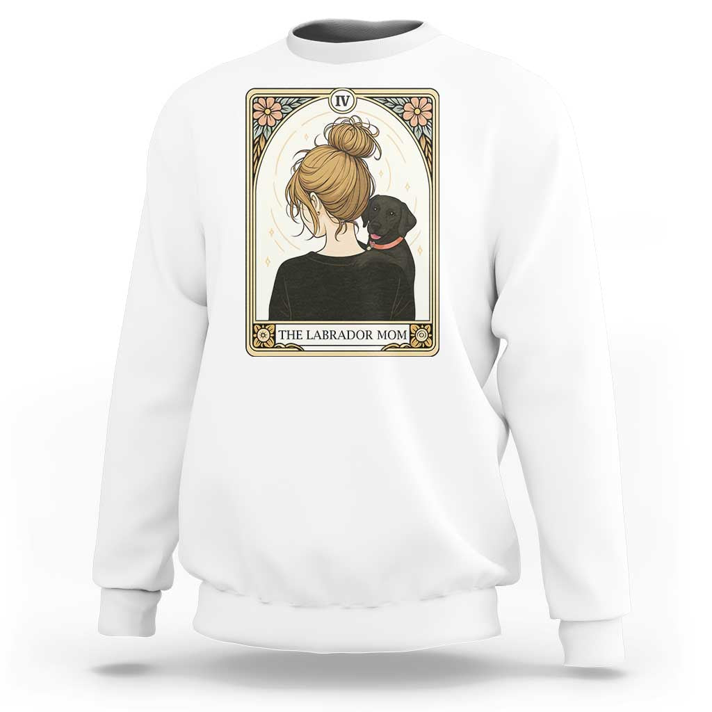 Black Labrador Mom Sweatshirt Funny Tarot Card Dog Lover Gift - Wonder Print Shop