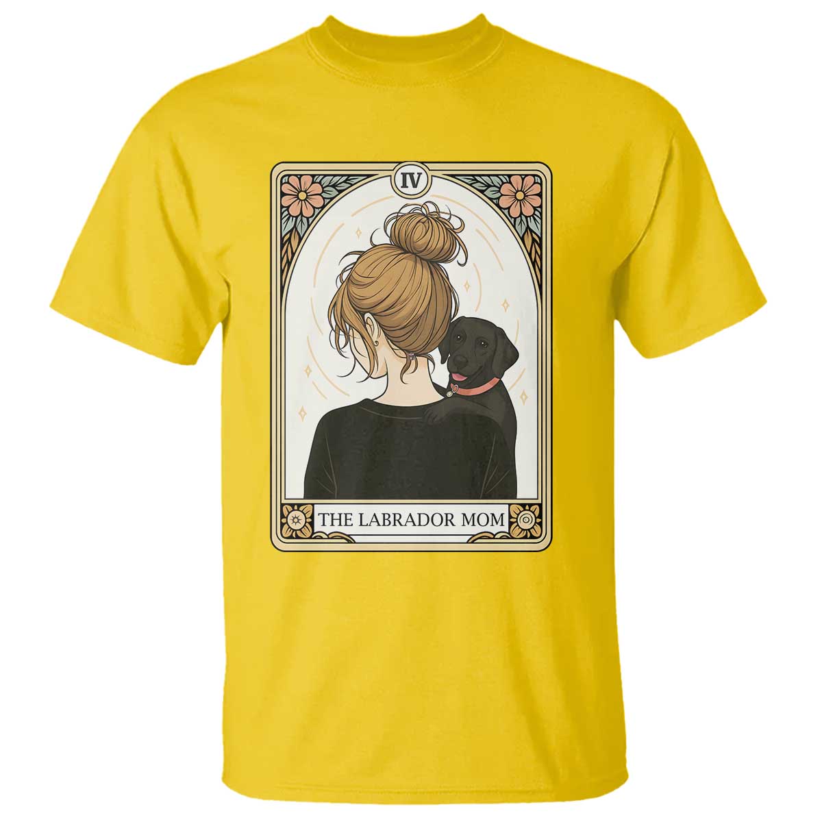 Black Labrador Mom T Shirt Funny Tarot Card Dog Lover Gift - Wonder Print Shop