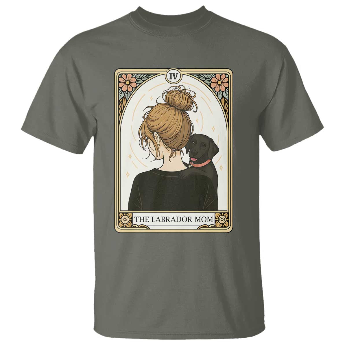 Black Labrador Mom T Shirt Funny Tarot Card Dog Lover Gift - Wonder Print Shop