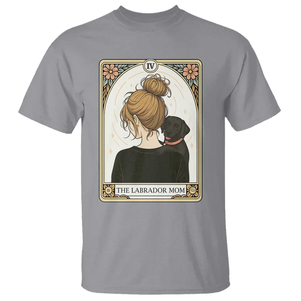 Black Labrador Mom T Shirt Funny Tarot Card Dog Lover Gift - Wonder Print Shop