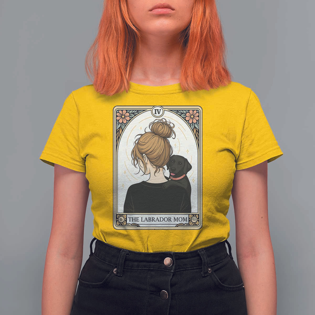 Black Labrador Mom T Shirt For Women Funny Tarot Card Dog Lover Gift - Wonder Print Shop