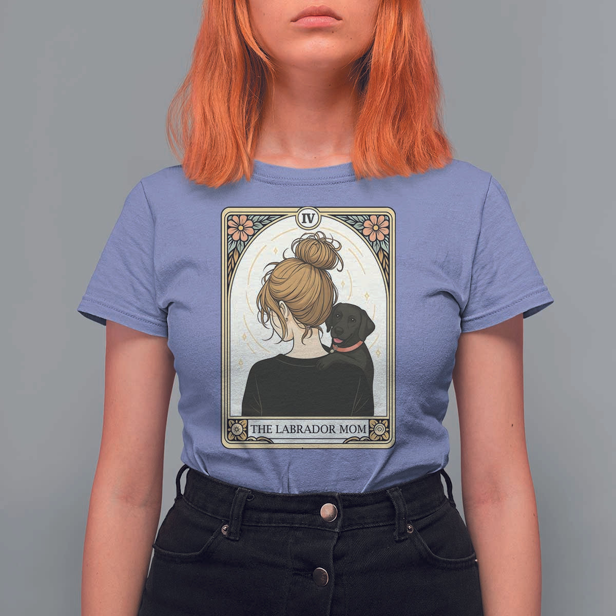 Black Labrador Mom T Shirt For Women Funny Tarot Card Dog Lover Gift - Wonder Print Shop