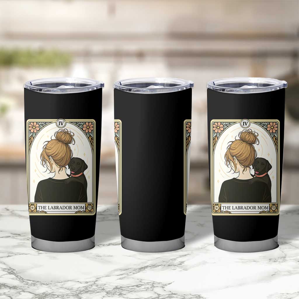 Black Labrador Mom Tumbler Cup Funny Tarot Card Dog Lover Gift - Wonder Print Shop