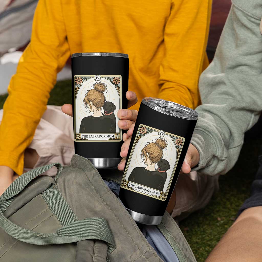 Black Labrador Mom Tumbler Cup Funny Tarot Card Dog Lover Gift - Wonder Print Shop
