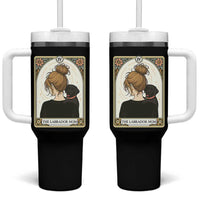 Black Labrador Mom Tumbler With Handle Funny Tarot Card Dog Lover Gift - Wonder Print Shop
