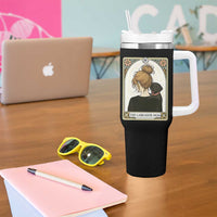 Black Labrador Mom Tumbler With Handle Funny Tarot Card Dog Lover Gift - Wonder Print Shop