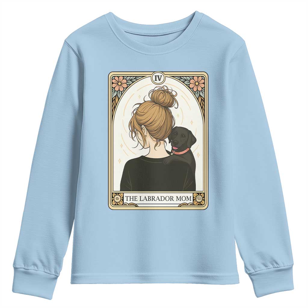 Black Labrador Mom Youth Sweatshirt Funny Tarot Card Dog Lover Gift - Wonder Print Shop