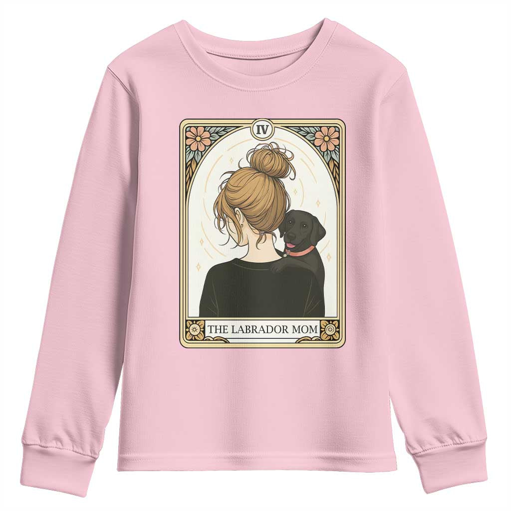 Black Labrador Mom Youth Sweatshirt Funny Tarot Card Dog Lover Gift - Wonder Print Shop