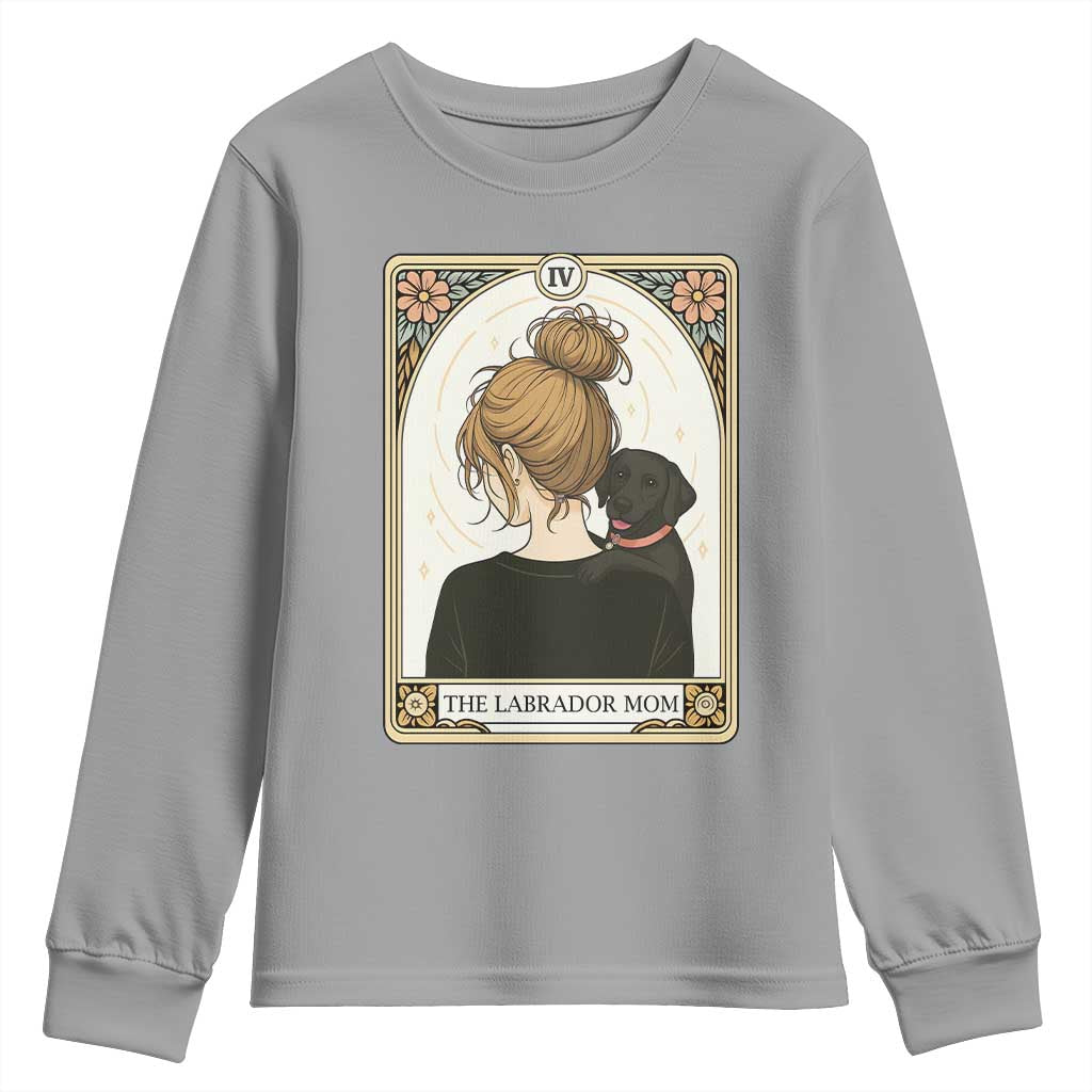 Black Labrador Mom Youth Sweatshirt Funny Tarot Card Dog Lover Gift - Wonder Print Shop