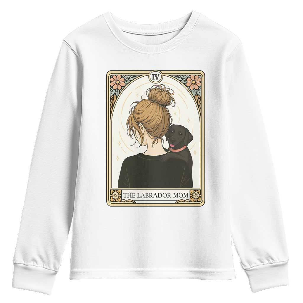 Black Labrador Mom Youth Sweatshirt Funny Tarot Card Dog Lover Gift - Wonder Print Shop