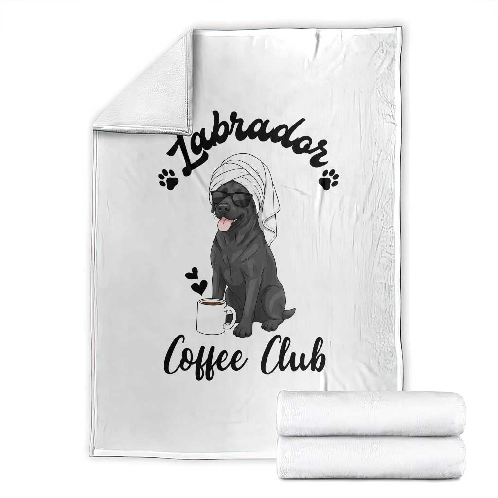 Labrador Coffee Club Throw Blanket Funny Dog Lover Gift - Wonder Print Shop
