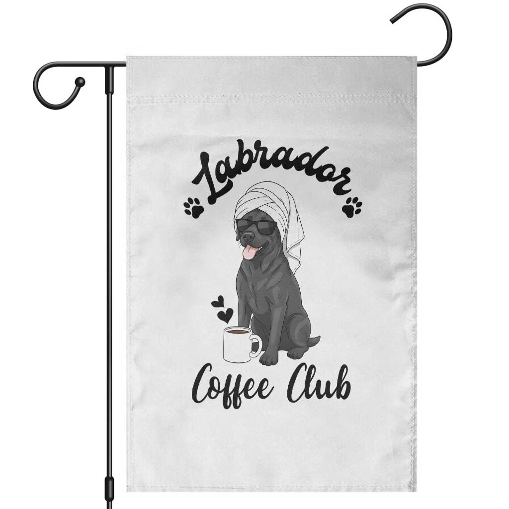 Labrador Coffee Club Garden Flag Funny Dog Lover Gift - Wonder Print Shop
