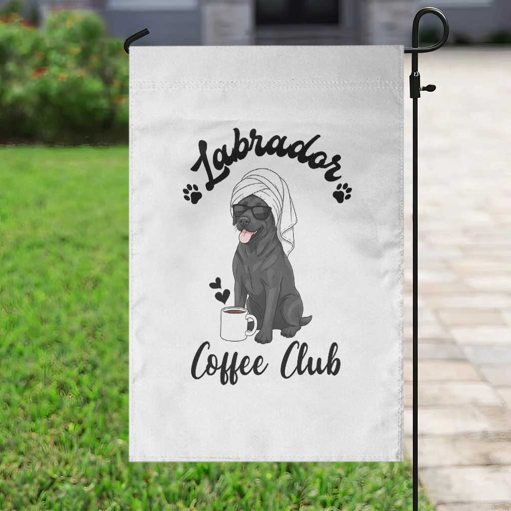 Labrador Coffee Club Garden Flag Funny Dog Lover Gift - Wonder Print Shop