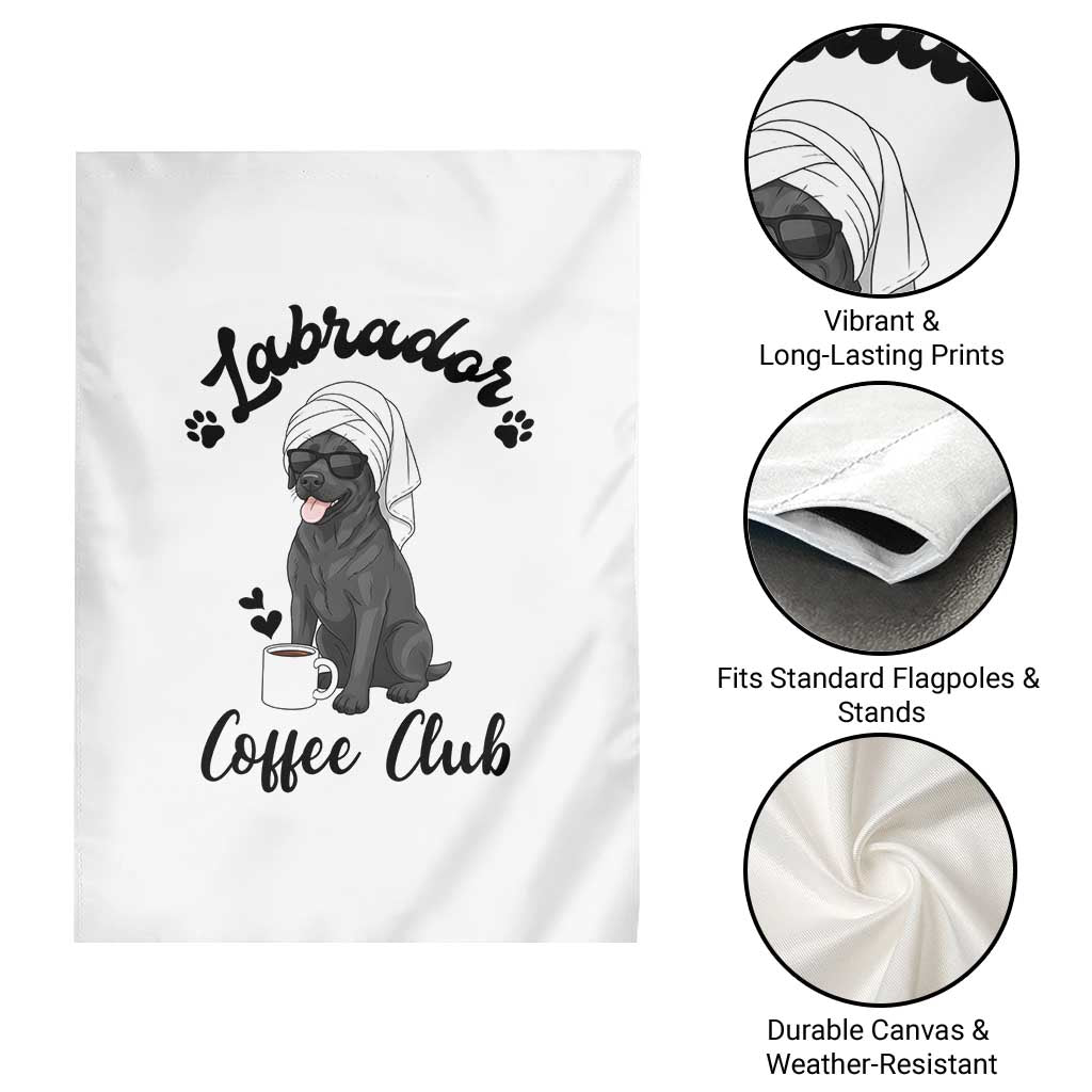 Labrador Coffee Club Garden Flag Funny Dog Lover Gift - Wonder Print Shop