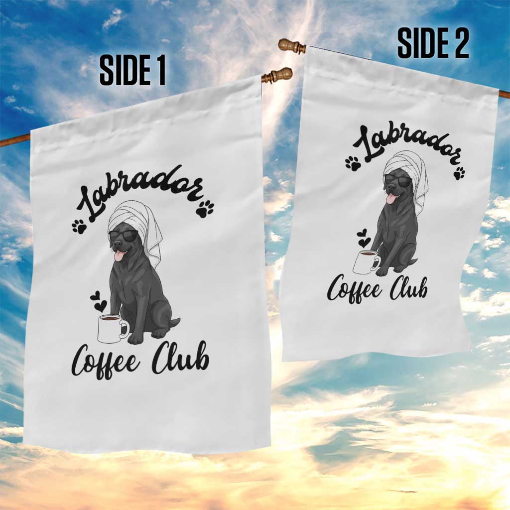Labrador Coffee Club Garden Flag Funny Dog Lover Gift - Wonder Print Shop