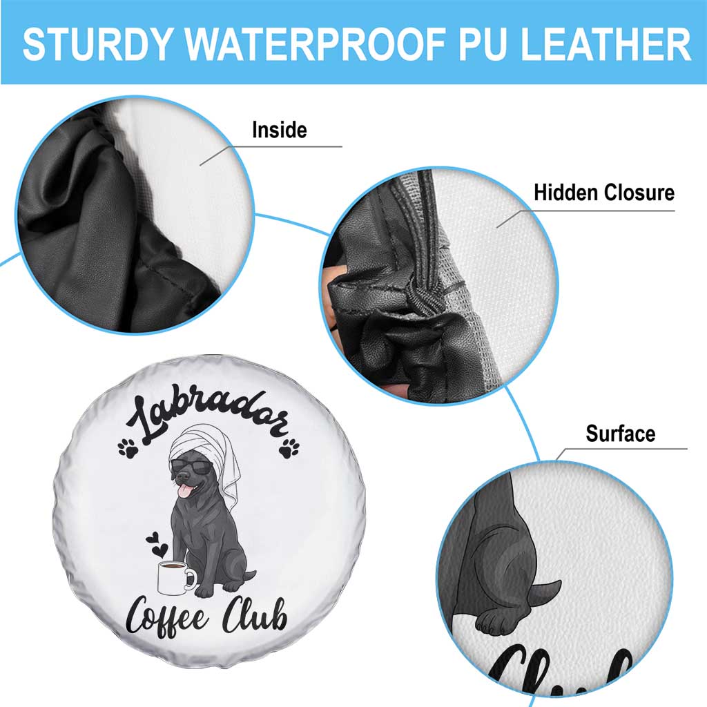 Labrador Coffee Club Spare Tire Cover Funny Dog Lover Gift - Wonder Print Shop