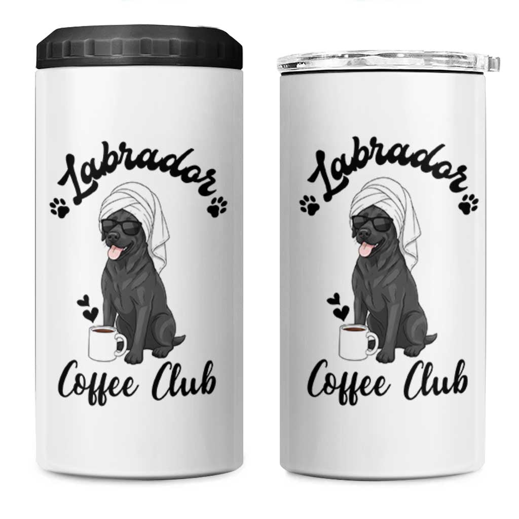 Labrador Coffee Club 4 in 1 Can Cooler Tumbler Funny Dog Lover Gift - Wonder Print Shop