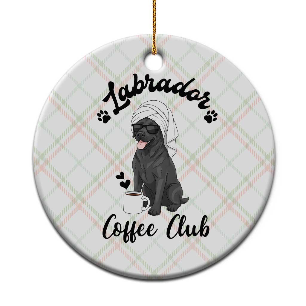 Labrador Coffee Club Ceramic Ornament Funny Dog Lover Gift - Wonder Print Shop