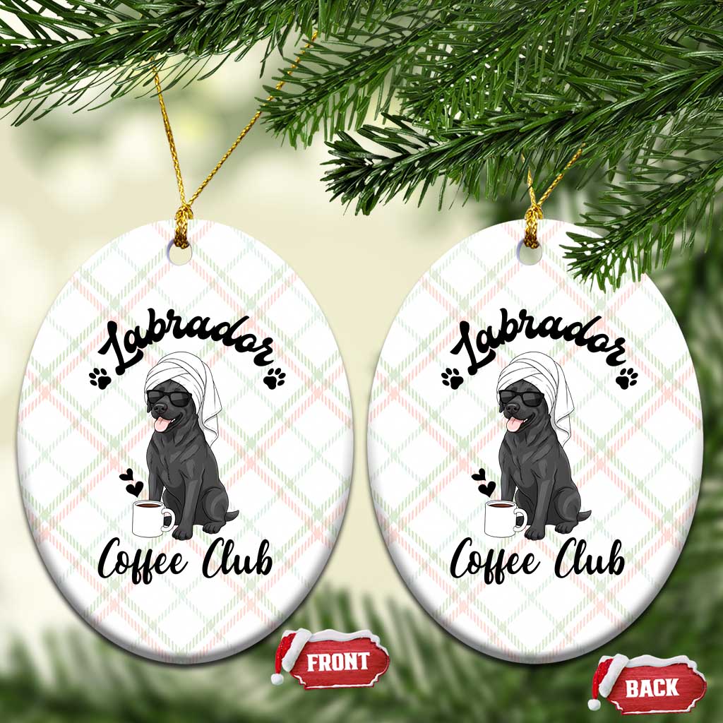 Labrador Coffee Club Ceramic Ornament Funny Dog Lover Gift - Wonder Print Shop