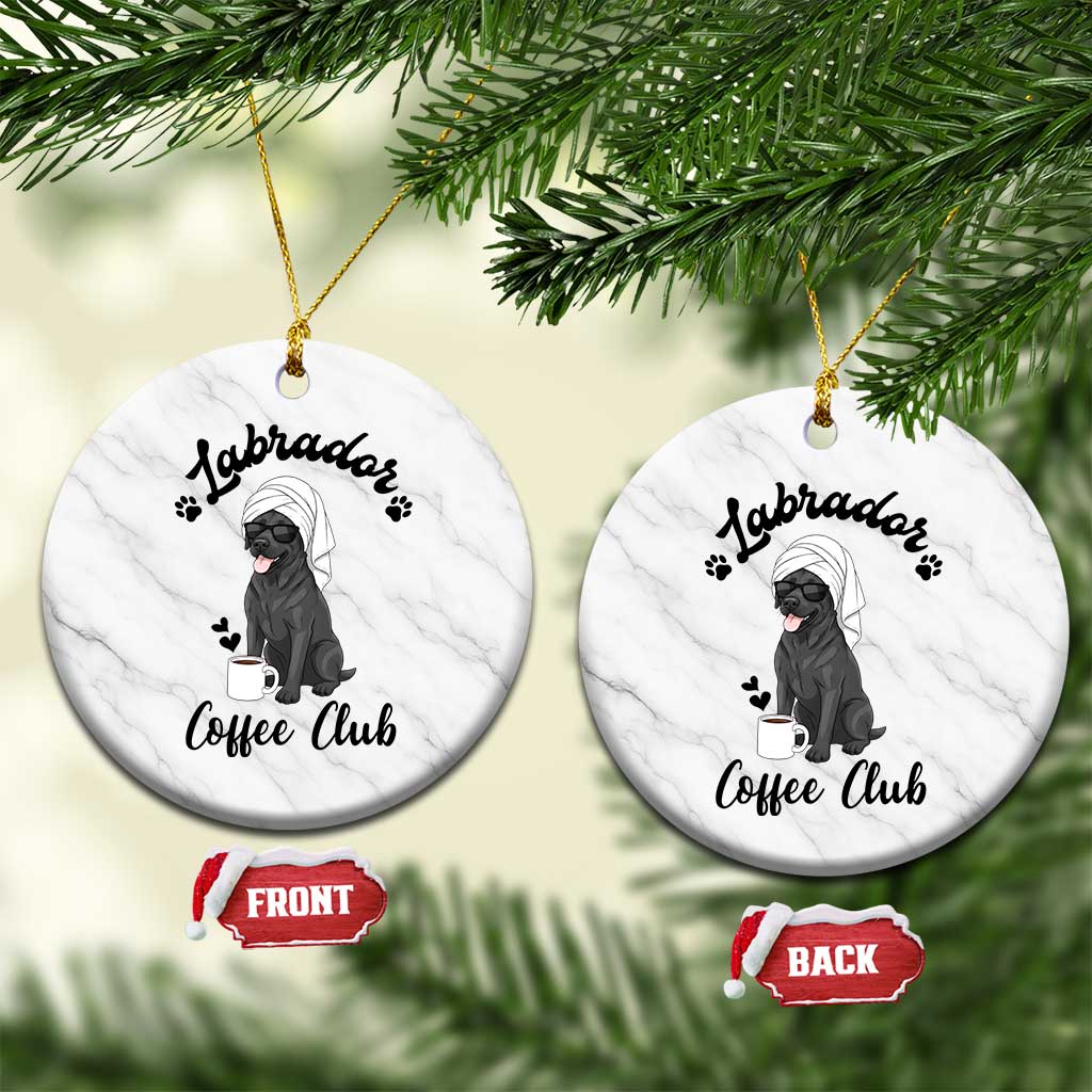 Labrador Coffee Club Ceramic Ornament Funny Dog Lover Gift - Wonder Print Shop