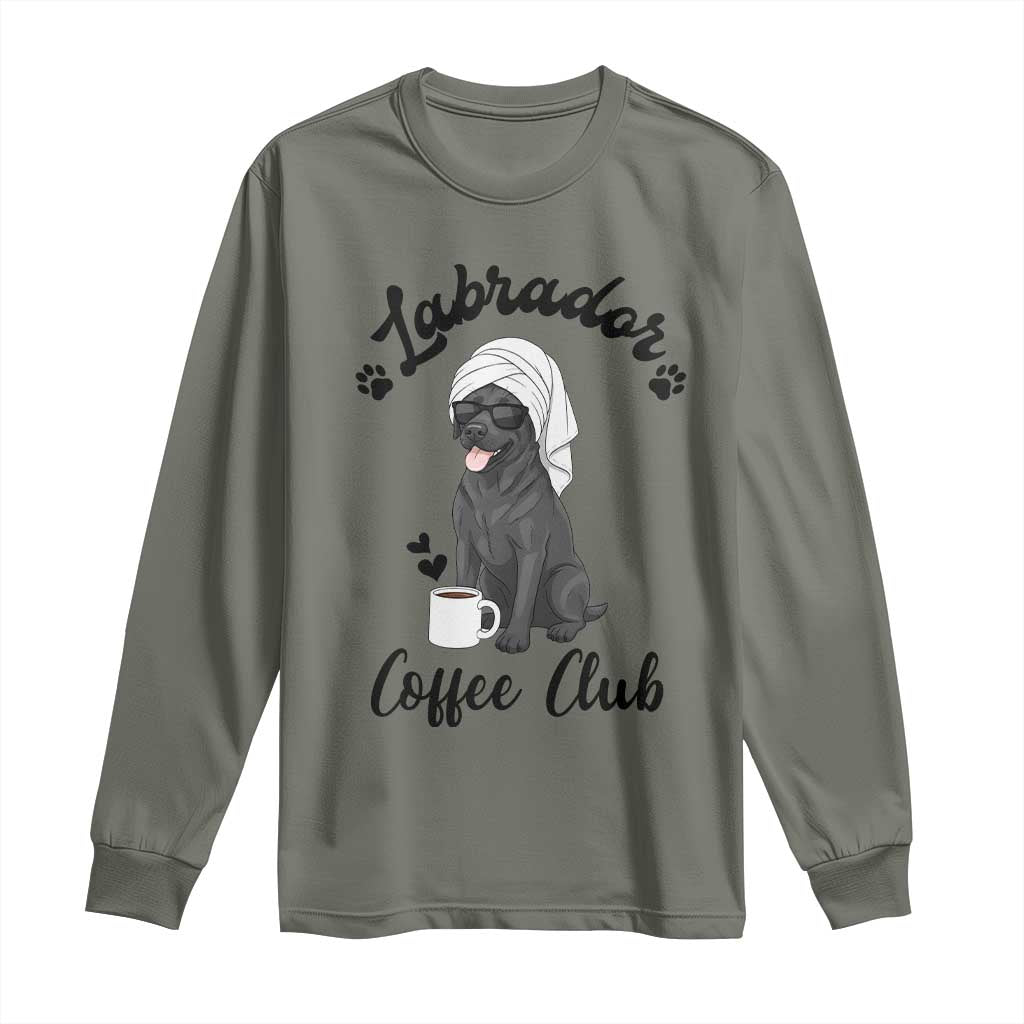 Labrador Coffee Club Long Sleeve Shirt Funny Dog Lover Gift - Wonder Print Shop