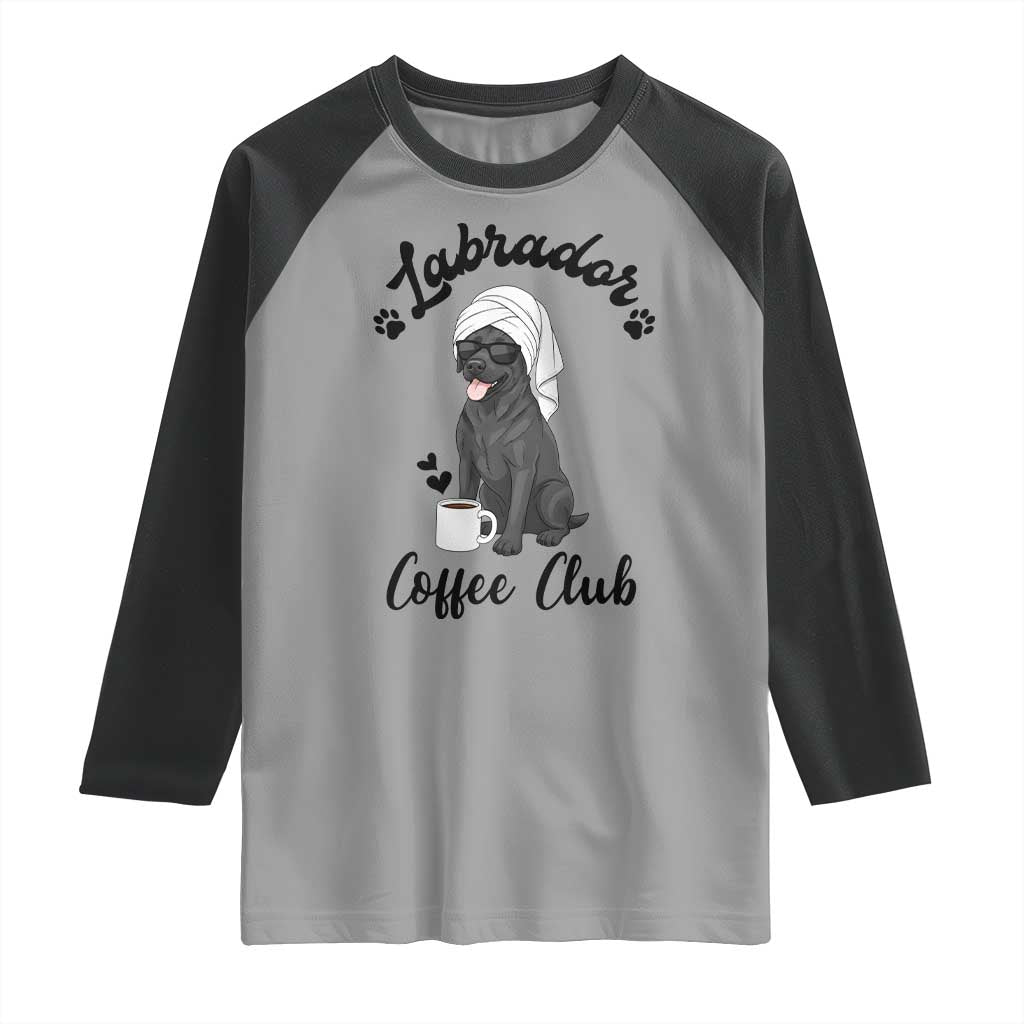 Labrador Coffee Club Raglan Shirt Funny Dog Lover Gift - Wonder Print Shop