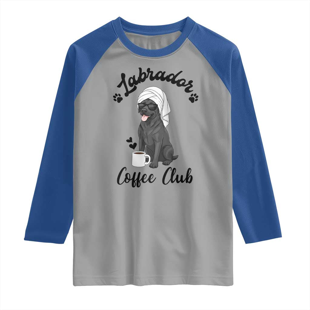 Labrador Coffee Club Raglan Shirt Funny Dog Lover Gift - Wonder Print Shop