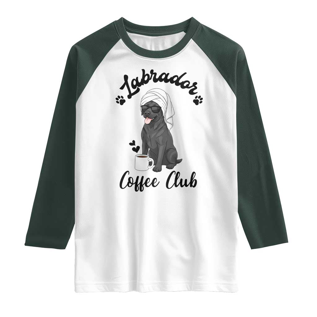 Labrador Coffee Club Raglan Shirt Funny Dog Lover Gift - Wonder Print Shop