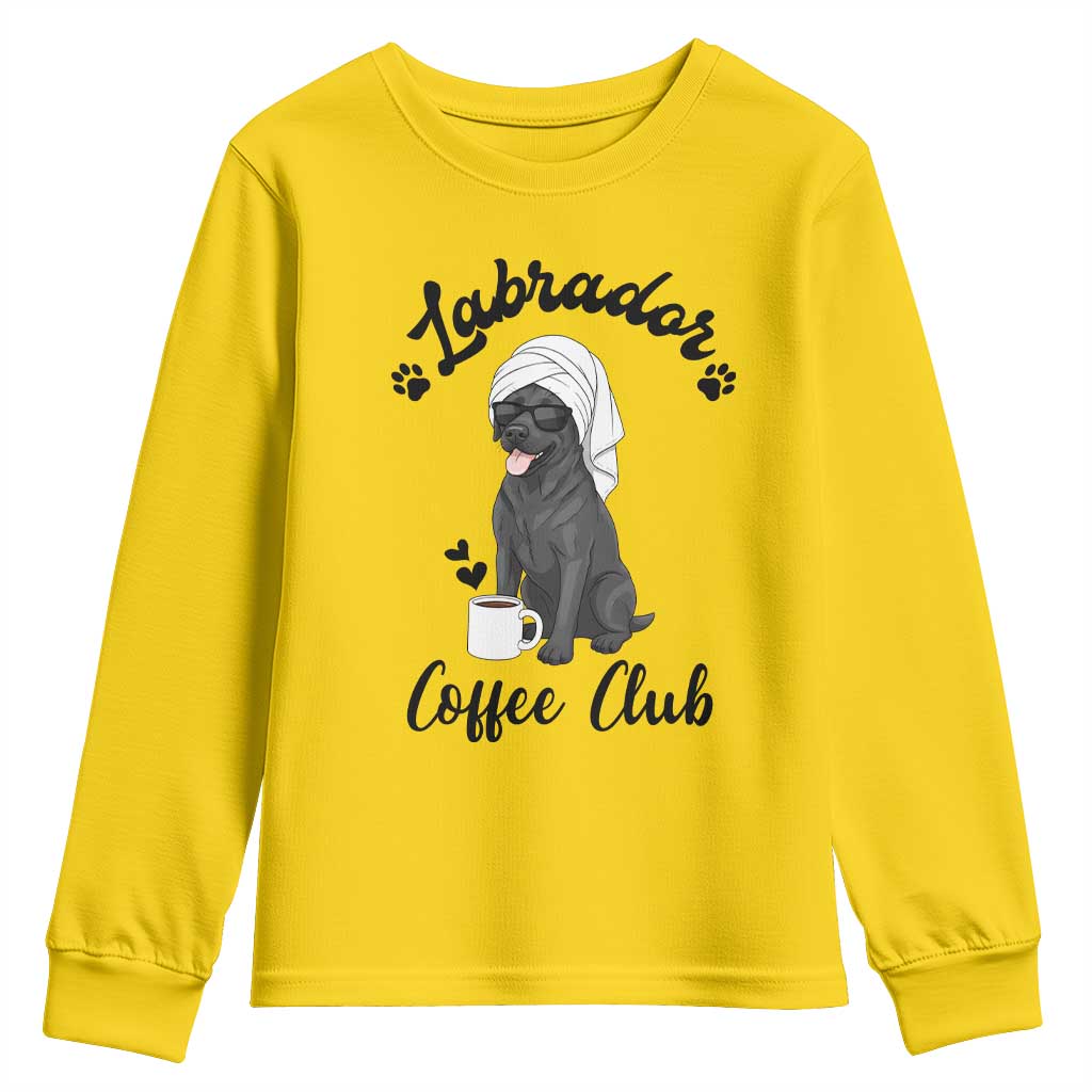 Labrador Coffee Club Youth Sweatshirt Funny Dog Lover Gift - Wonder Print Shop