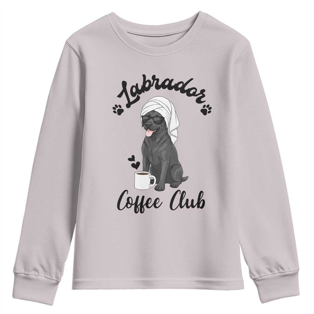 Labrador Coffee Club Youth Sweatshirt Funny Dog Lover Gift - Wonder Print Shop