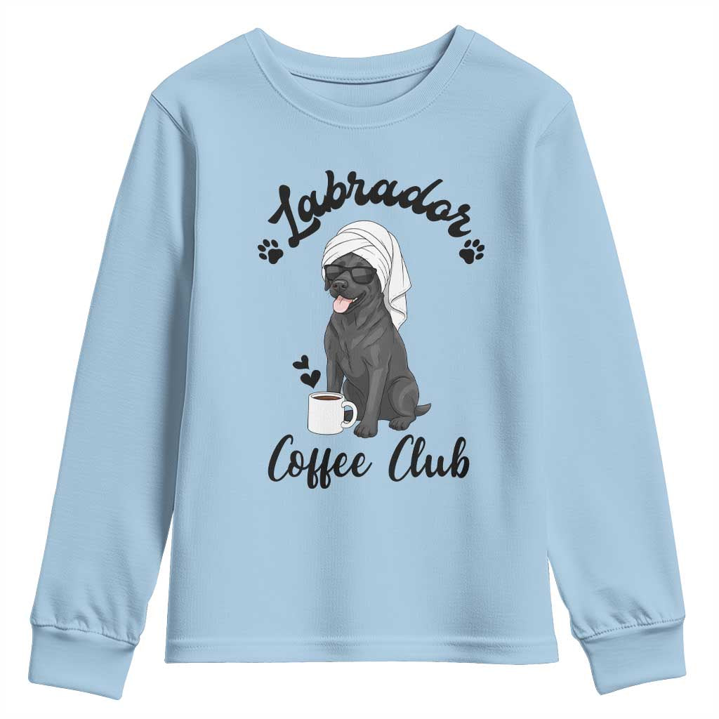 Labrador Coffee Club Youth Sweatshirt Funny Dog Lover Gift - Wonder Print Shop