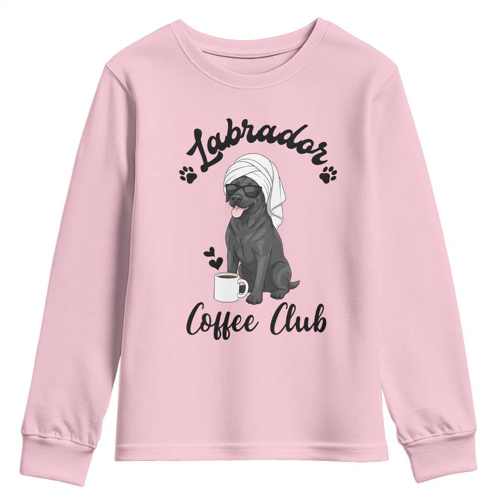Labrador Coffee Club Youth Sweatshirt Funny Dog Lover Gift - Wonder Print Shop