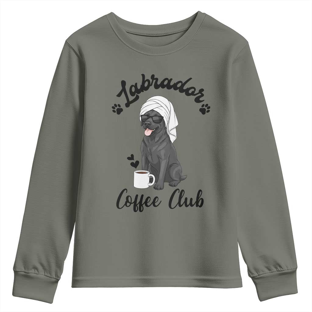 Labrador Coffee Club Youth Sweatshirt Funny Dog Lover Gift - Wonder Print Shop
